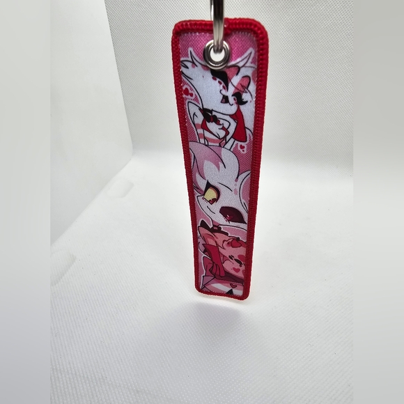 Hazbin Hotel Angel Dust Keychain Double Sided Soft Keychain Angel w/ Fat Nuggets - Picture 9 of 9